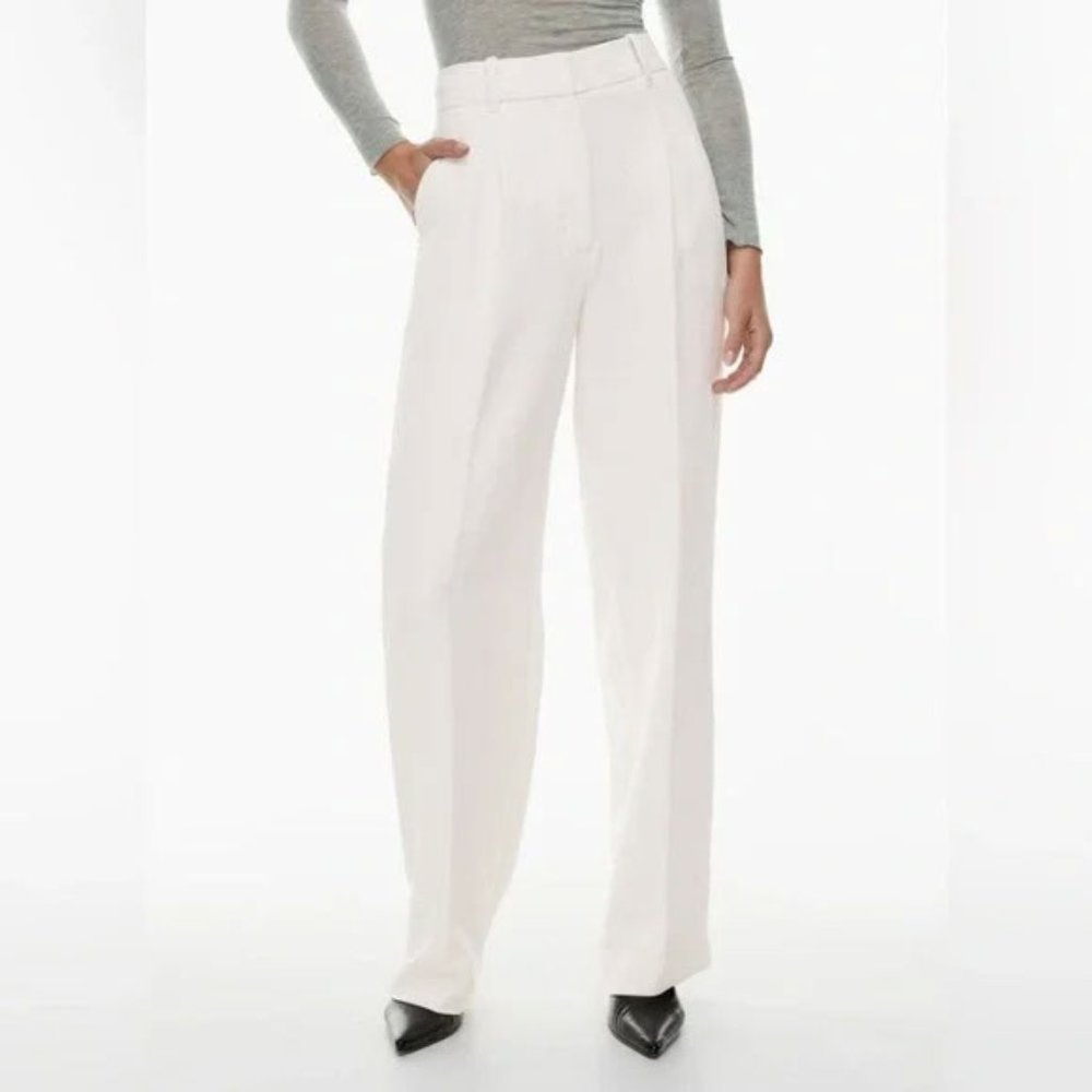 Aritzia The Effortless Pant High-waisted crepe trousers - Light Birch 0
